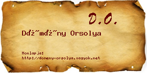 Dömény Orsolya névjegykártya